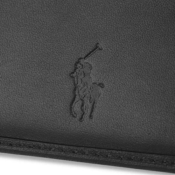 NIB POLO RALPH LAUREN Men's WALLET BIFOLD SMOOTH LEATHER BLACK - Picture 8 of 13